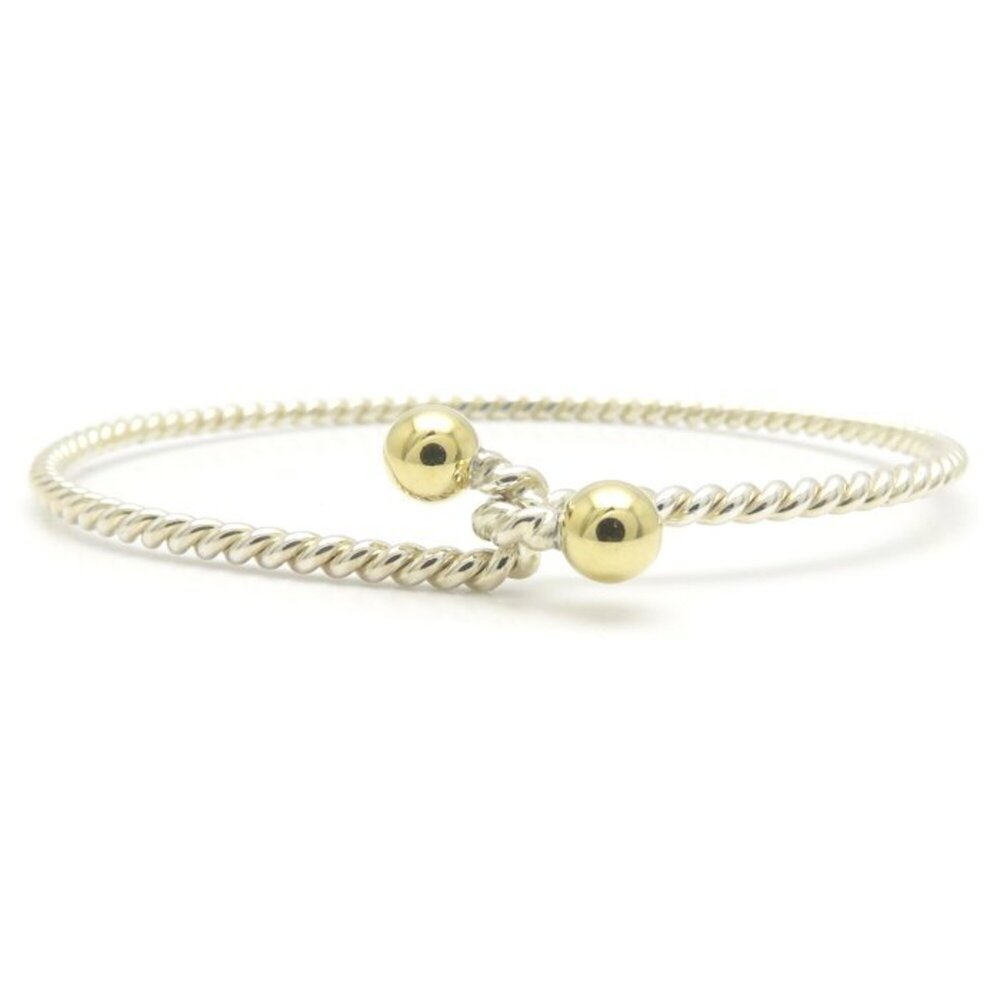 TIFFANY&Co. Hook and Eye Twist Bangle SV925 x 18K Yellow Gold 295918
